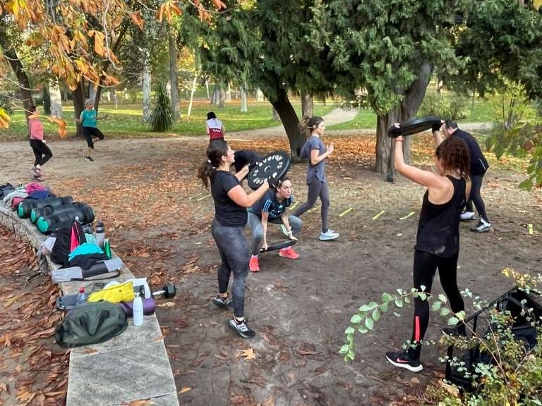 Entrenamiento de resistencia en el Parque del Oeste, Moncloa